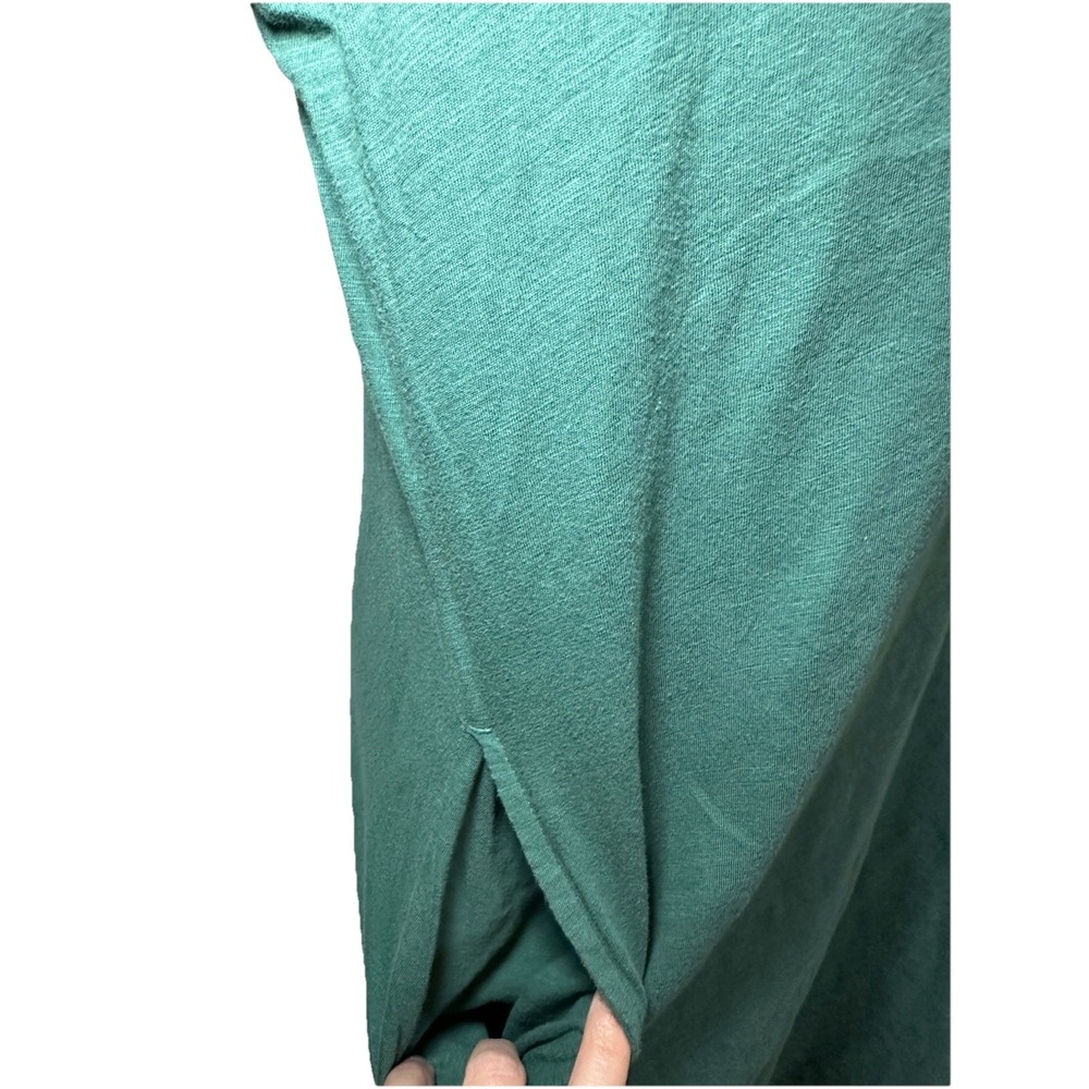 PACT Women's MEDIUM Green Organic Cotton Short Sleeve T-Shirt Dress Minimalist - Picture 3 of 10